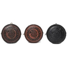 Vintage Nordic Side Bag PU Leather Embossed Waist Belt Pouch for Costume Parties