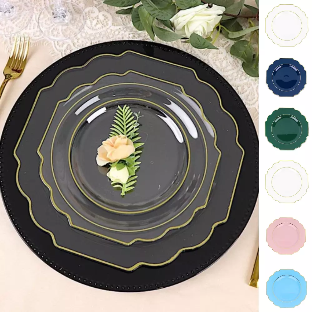 Plastic dessert top plates wedding