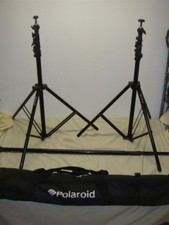 POLAROID 8' AIR-CUSHIONED PHOTOGRAPHY STANDS 2 WITH CROSSBAR AND BAG