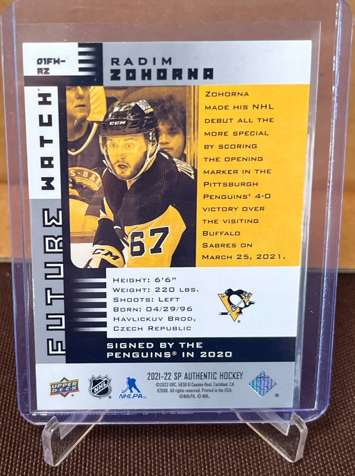 2021-22 SP Authentic - Retro Future Watch - Radim Zohorna - # /900 - Image 2 of 2