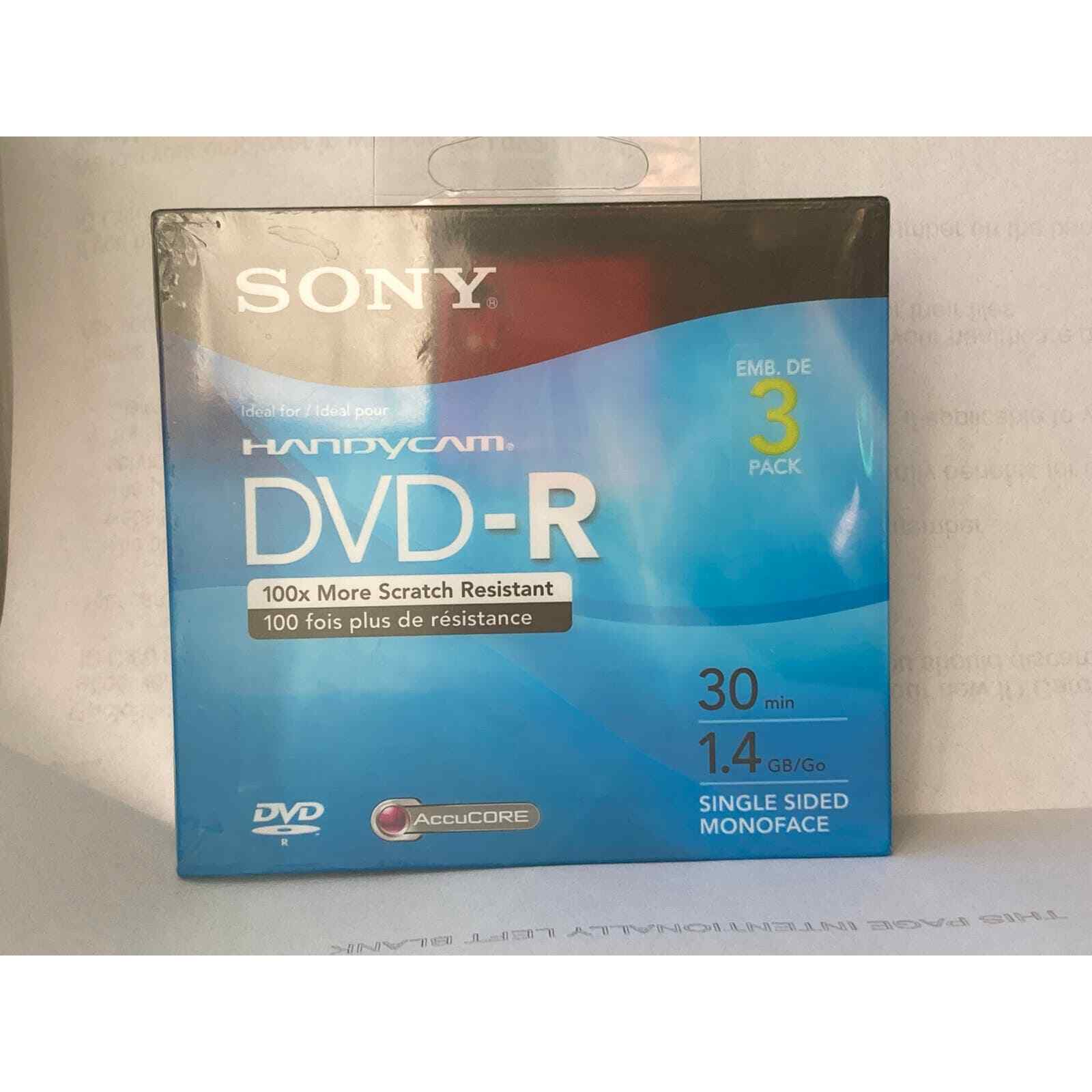 Sony 3DMR30R1H Handycam DVDR Discs 3 Pack 1.4GB Single Sided Disc New