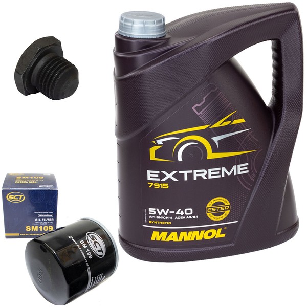 MotoröL Set 5W-40 5 Liter + ÖLfilter SM 109 + Schraube FüR Opel Corsa A Kadett-image