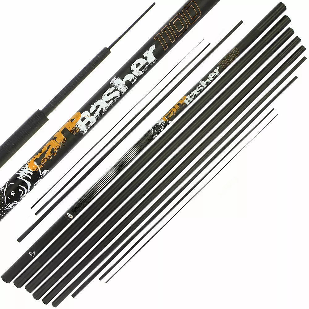 Carp Fishing Pole 11m High Carbon Quality 9 Sections NGT Basher +