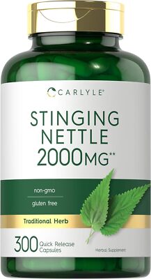 Carlyle Stinging Nettle Herbal Supplement 300 Count Natural Antioxidant Support