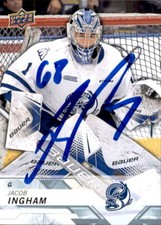 Jacob Ingham Signed Auto 2018-19 Upper Deck CHL card Mississauga Steelheads