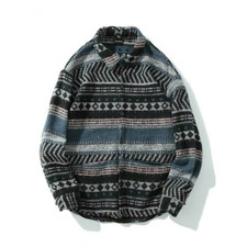 Men Brushed Coat Shirt Tops Striped Check Casual Winter Lumberjack Ethnic