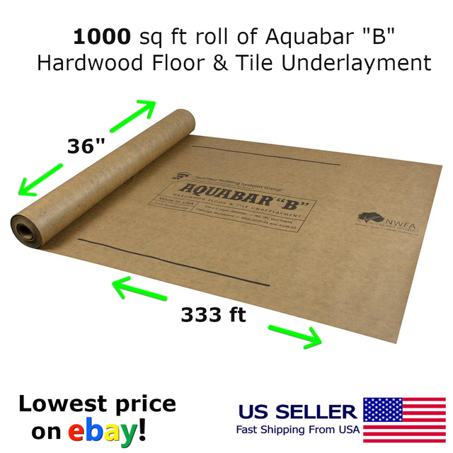 1000 SQ FT Roll of Aquabar B Hardwood & Tile Underlayment by Fortifiber