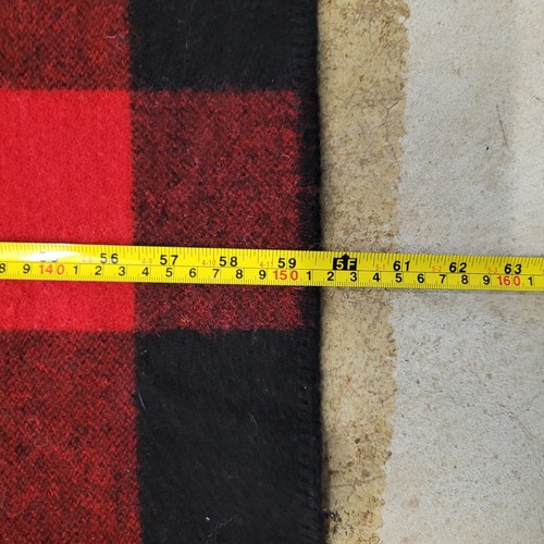 Marlboro Country Store Throw Blanket Buffalo Plaid Red Black Wool 65x60 USA - Picture 5 of 8