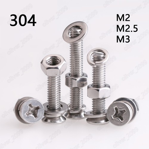 304 Stainless Steel Phillips Countersunk Head Screws Hex Nuts Flat Spring Washer - 第 1/4 張圖片