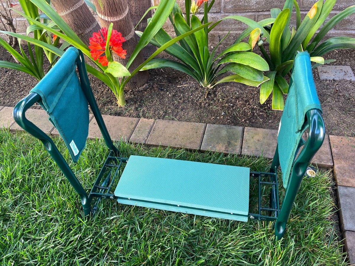 Foldable Gardening Seat Ohuhu Garden Kneeler And Seat - Foldable Gardening  Bench With Tool Pouches \u0026 330lb Capacity Foldable Gardening Stool With Tool  Pouches, image size:1200x900