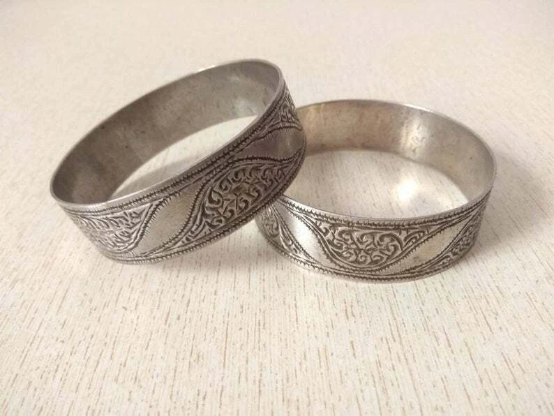 Vintage Antique Ethnic Tribal Old Silver Hinge Bracelet Bangle Rajasthan  India - Etsy Hong Kong