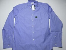 LL Bean Mens Size 35 Dress Shirt Blue 100 Cotton Long Sleeve Pocket Striped