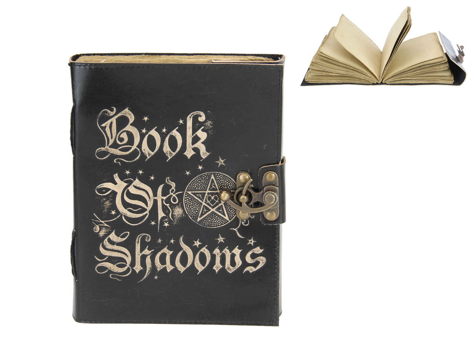 Leather Journal Book of Shadows Design Black 20x15cm (8x6") Antique