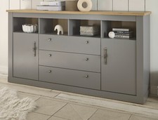 Sideboard Kommode Anrichte Eiche grau Landhaus modern Stauraum 198x104 cm Rideau