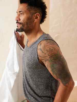 ANVIL Tank Sleeveless A Shirt Muscle Top Large Gray