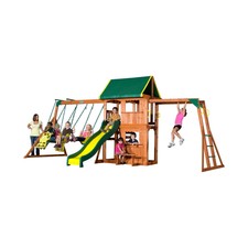 Backyard Discovery Skyfort Ii All Cedar Wood Swing Playset For