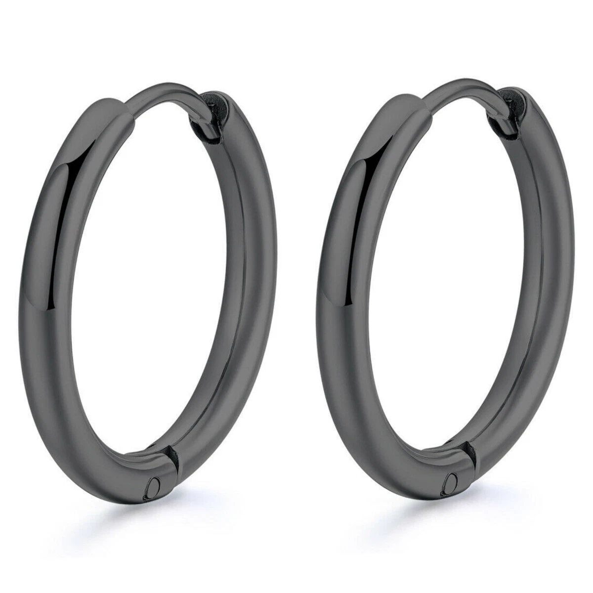 Black huggie on sale hoop earrings