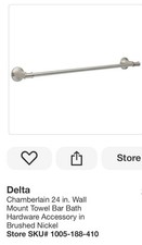 Delta CML24-BN Chamberlain 24 inch Towel Bar in SpotShield Brushed Nickel R
