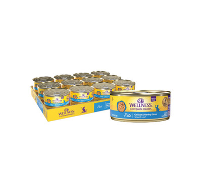 Wellness Complete Canned Cat Food, Chicken & Herring Dinner Pate, 5.5 oz (24)