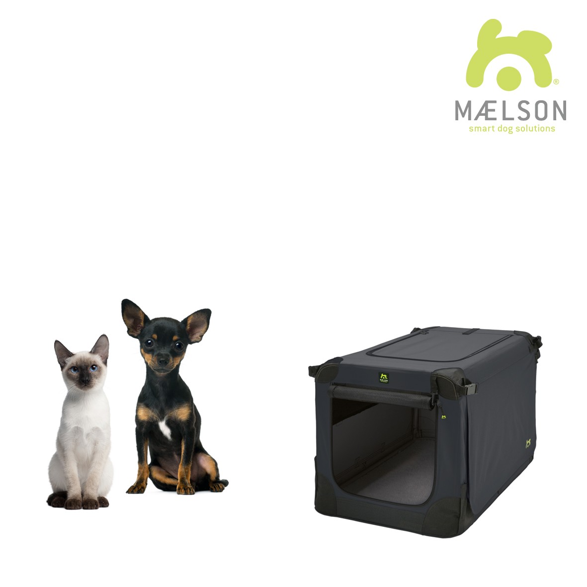 Maelson Soft Kennel faltbare Transportbox Hundebox Hundehütte Autobox graubeige