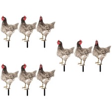  3 PCS Garden Fence Ornaments Outdoor Chicken Stake Sign Yard Animal Stakes