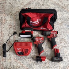 Milwaukee Fuel M12 Brushless Hammer Drill and Impact Driver Combo Mag Light Kit