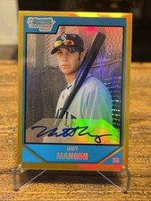 2007 Bowman Draft Chrome Picks Rookie Gold Refractor 22/50 Matt Mangini Auto