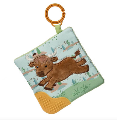 Mary Meyer Crinkle Me Toy with Baby Paper & Squeaker, 6 x 6'', Hetty Highland Cow