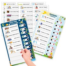 Chore Chart for Kids Interactive Morning Bedtime Routine Chart for Kids Visua...