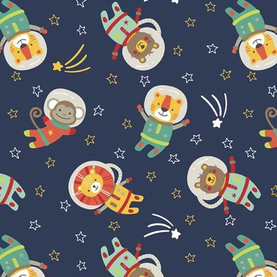 Space Galaxy Toss - Flannel Fabric - By the Yard