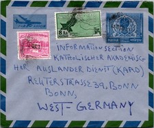 GOLDPATH: Pakistan cover 1965 to Germany airmail CV934_P29