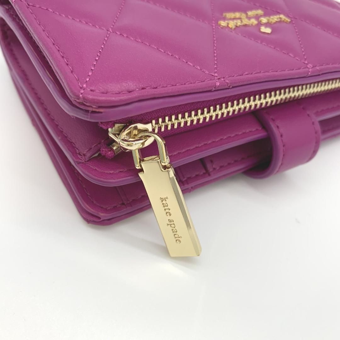 kate spade new york Carey Mid Compact Wallet 9x14cm Quilted Leather Baja Rose thumbnail 10