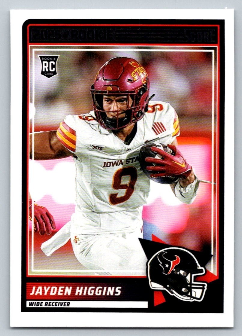 2025 Score Football #55 Jayden Higgins RC Texans