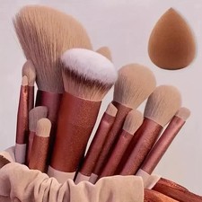 13 Pcs Make up Brush Set Buffer Powder Contour Eyeshadow With Pouch Brushes Set