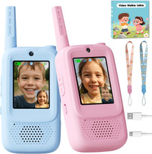 Video Walkie Talkies for Kids, Handheld 2 Pack Rechargeable Video Walkies Talkie