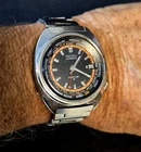 Vintage RARE Seiko WORLD TIME Automatic Black Dial RUNS GREAT  -Keeps Time!