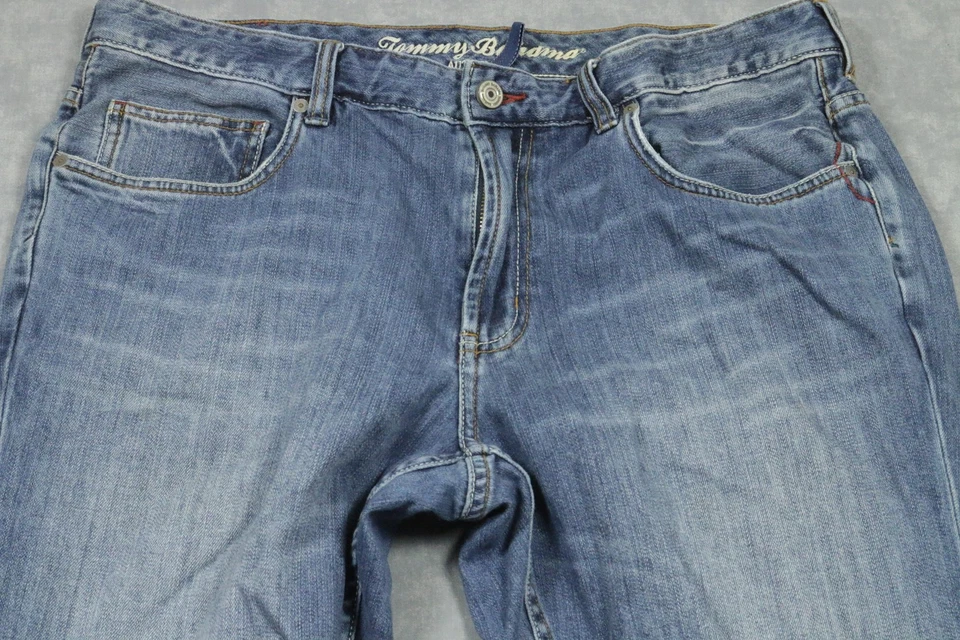 Jeans Tommy Bahama Para Hombre 38x32 Azul Denim Auténtico Pierna Recta Cinco Bolsillos Foto 2 de 4
