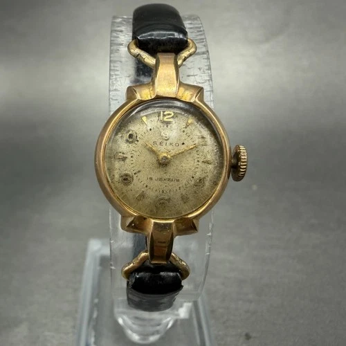 Seiko Watch Women 18mm White Dial Gold Tone Round Manual 5041 Runs Vintage