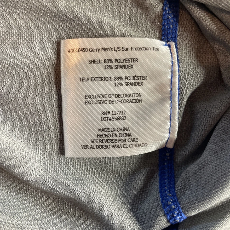 Gerry Men’s M Sun Protection Shirt Gray Blue Long Sleeve Hiking Fishing - Image 4 of 4