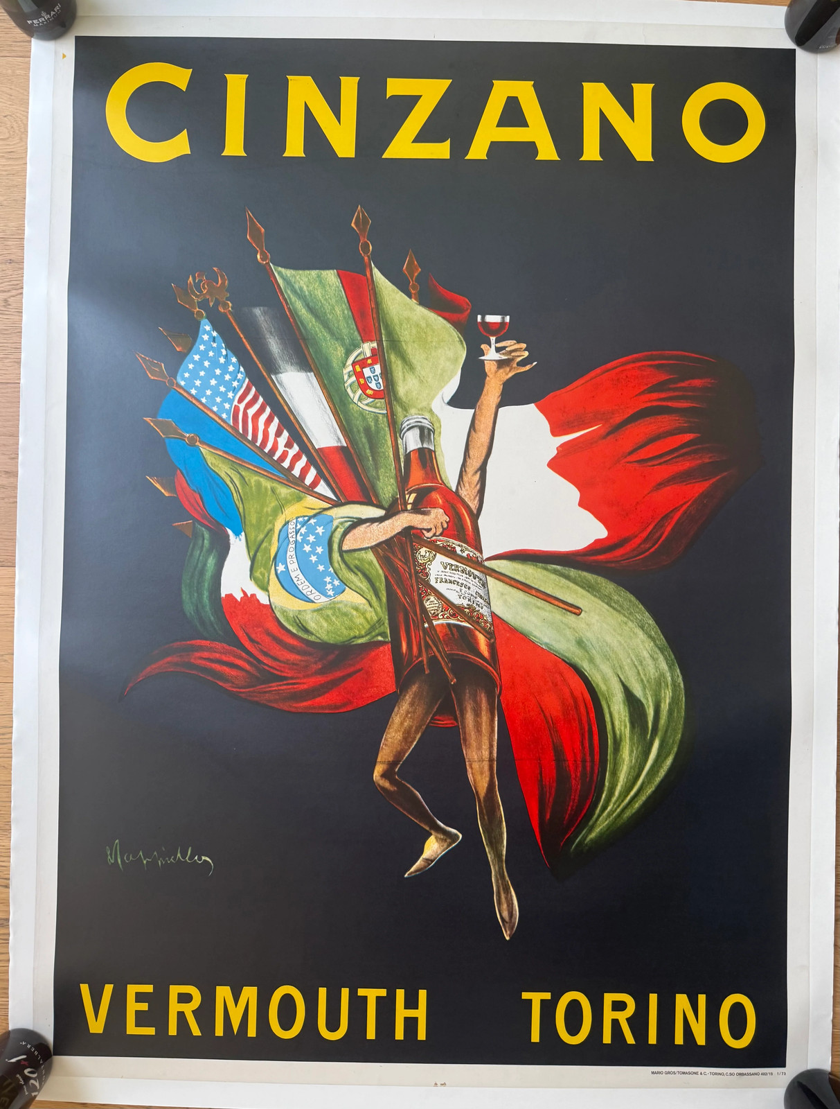 CAPPIELLO LEONETTO CINZANO TORINO POSTER VINTAGE 100x140