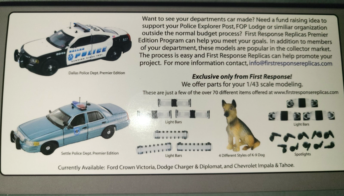 First Response Replicas 1:43 scale model car, Illinois State