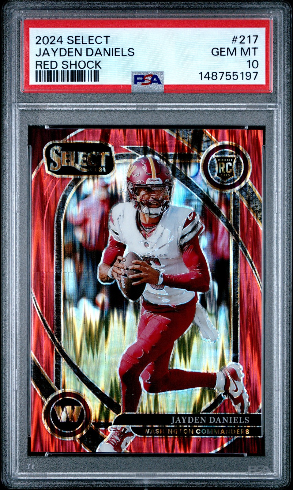 2024 PANINI SELECT RED SHOCK #217 JAYDEN DANIELS 227/249 PSA 10