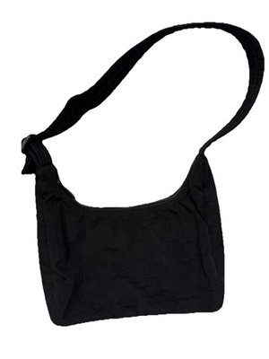 Baggu Black Nylon Shoulder Hobo Bag Medium Purse Adjustable Strap