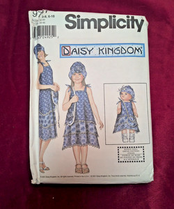 Simplicity Daisy Kingdom 9731 Girls Dress sizes 3-8 6-18 & Doll Dress