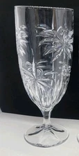 GODINGER SHANNON CRYSTAL SOUTH BEACH PALM TREE ICED TEA WATER GLASS 8"