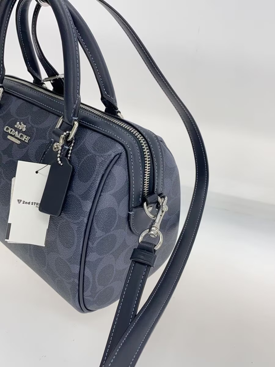 COACH Rowan Satchel Shoulder Bag in PVC NVY Signature Canvas CH280 thumbnail 2