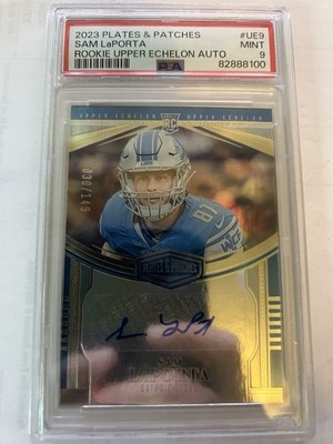 2023 Panini Plates & Patches #UE-9 Sam LaPorta Rookie Auto RC Upper Echelon /149
