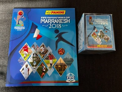 BOX BOITE 50 PACKETS+ EMPTY ALBUM PANINI FOOTGOLF WORLD CUP MARRAKESH 2018 NEW