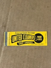 Vintage United Cleaners & Shirt Laundry - Flint, Michigan - Matchcover
