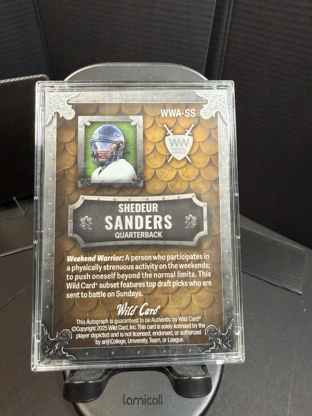 1/1 2025 Weekend Warrior Shedeur Sanders Rookie Auto WWA-SS Football Card 1/1 view 2